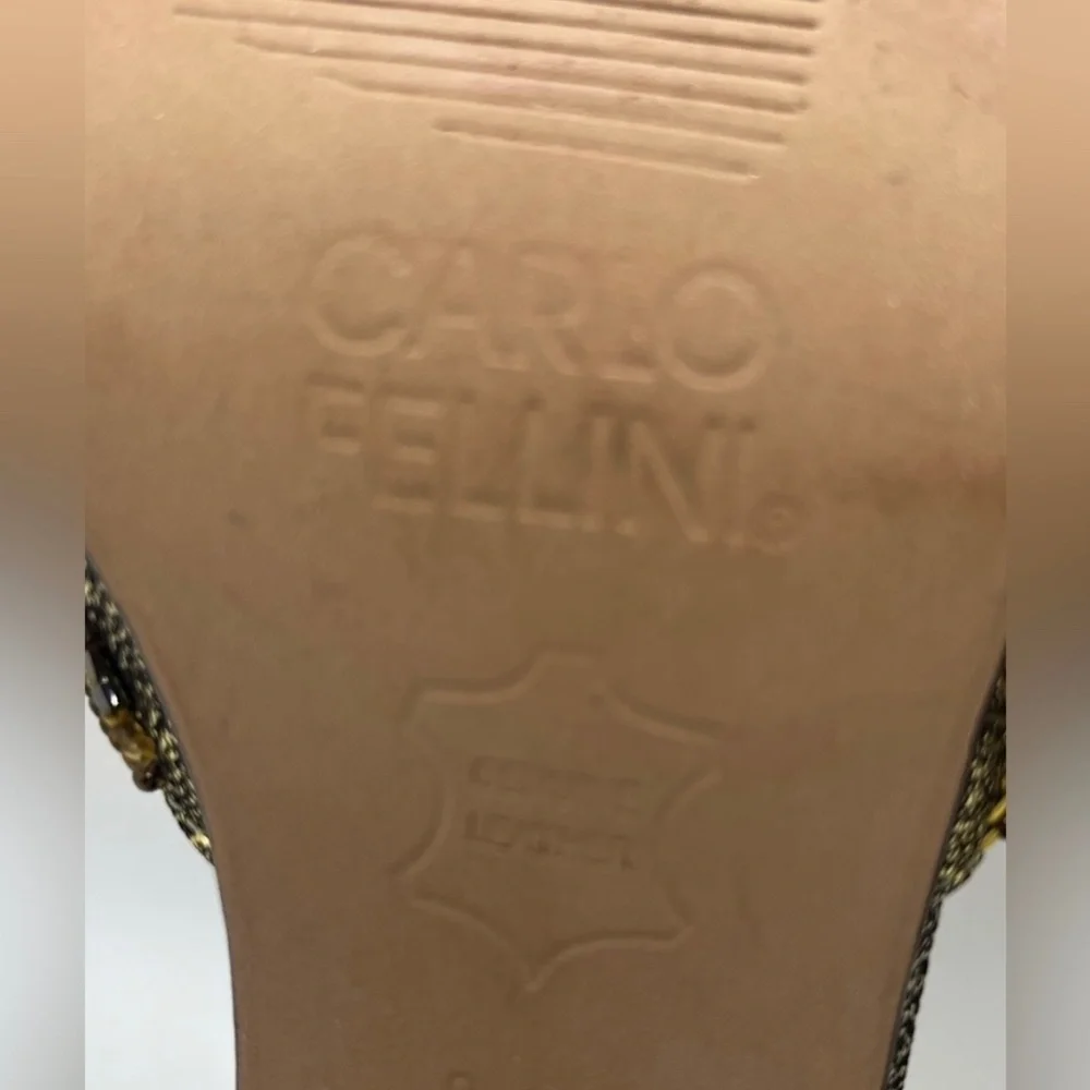 Carlo Fellini Women’s Lyli Nightlife Sequin Slingback Gold Shoes Size 8 - Picture 10 of 10